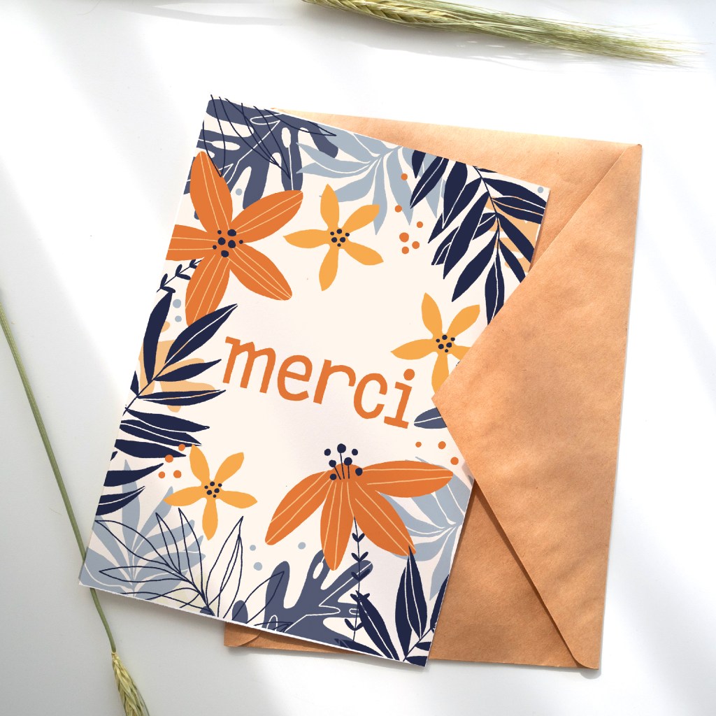 carte remerciement illustrée