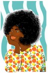 illustration femme coupe afro