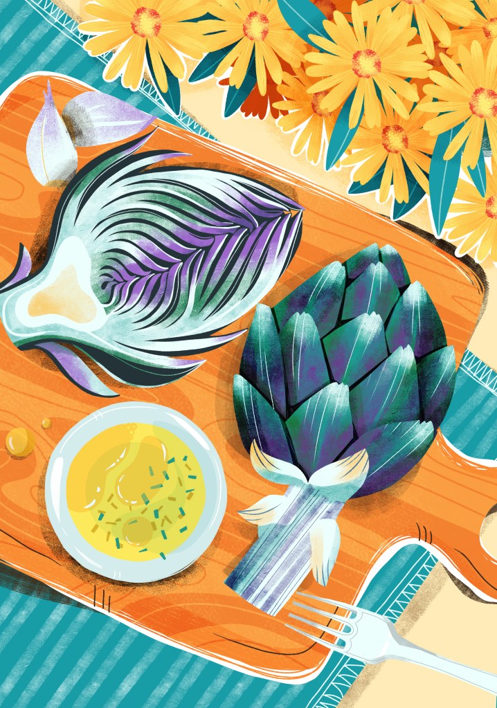 illustration culinaire artichaut
