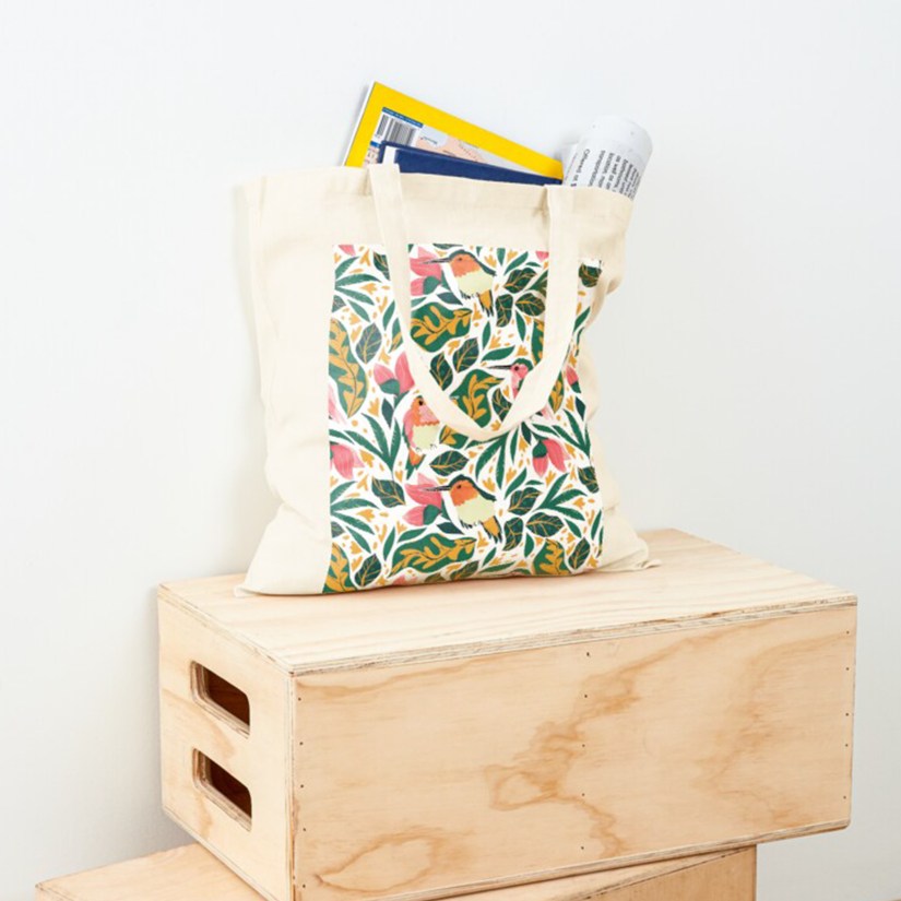 image sac de courses à motif