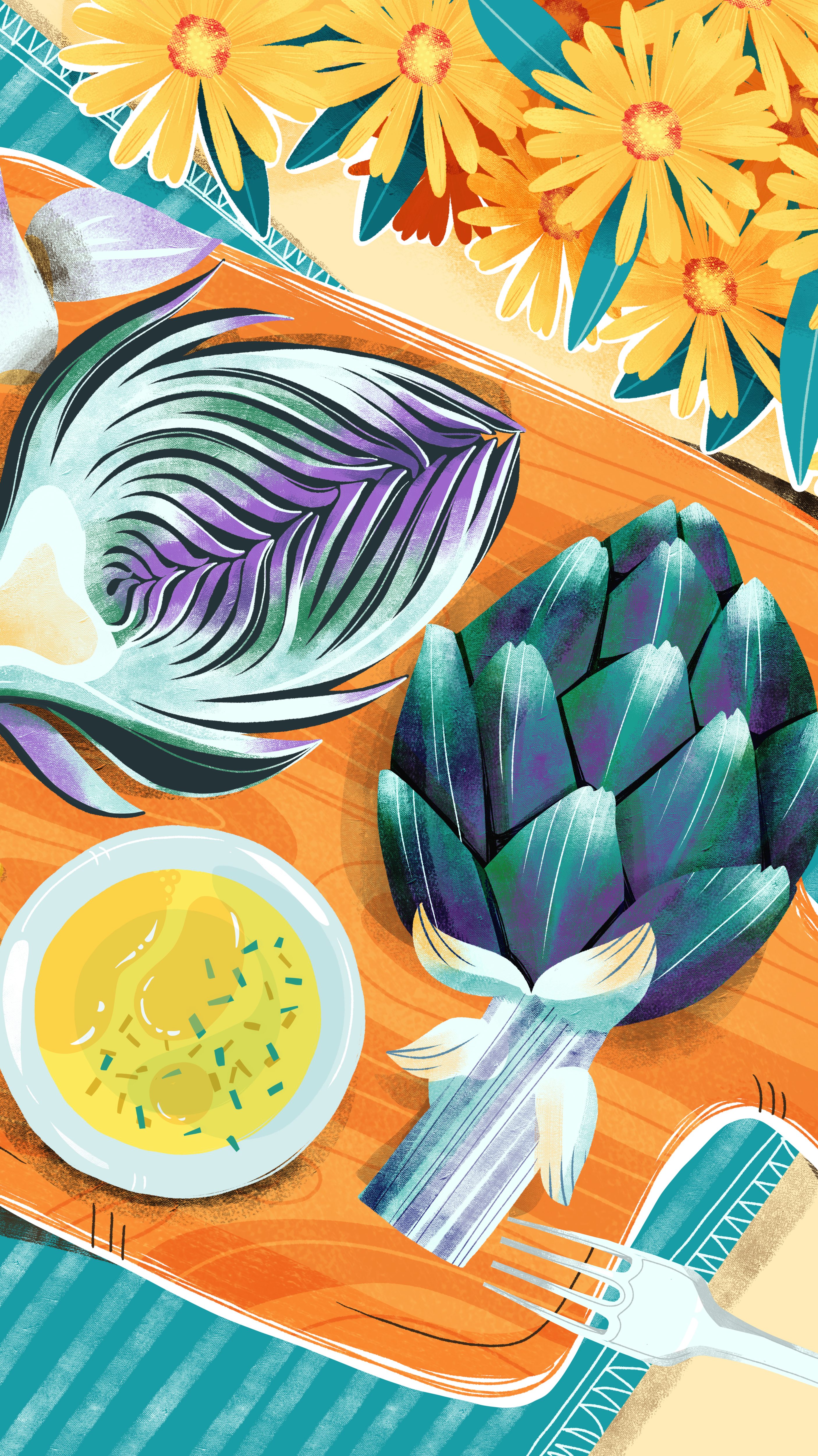 illustration culinaire artichaut