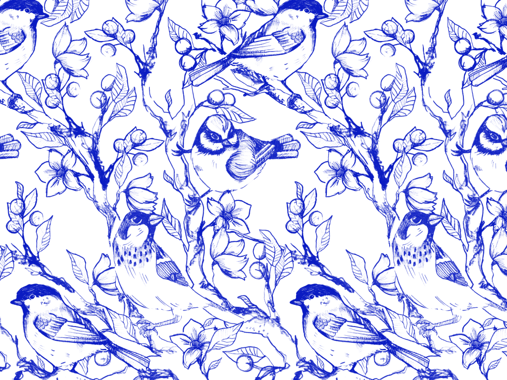 motif illustration oiseaux