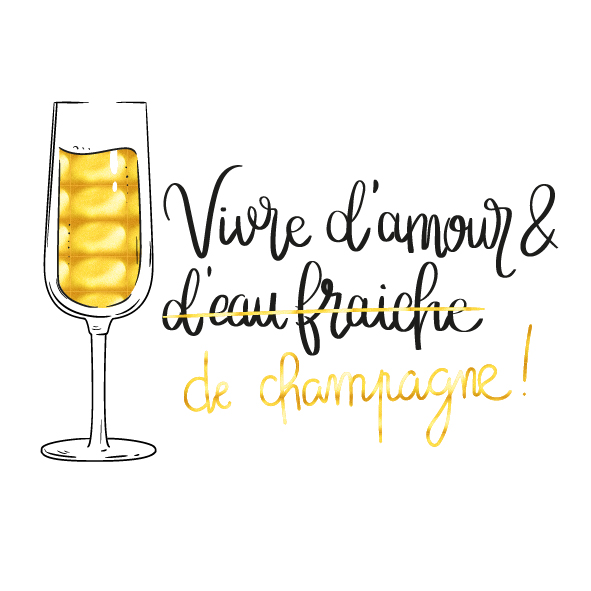 illustration champagne mariage