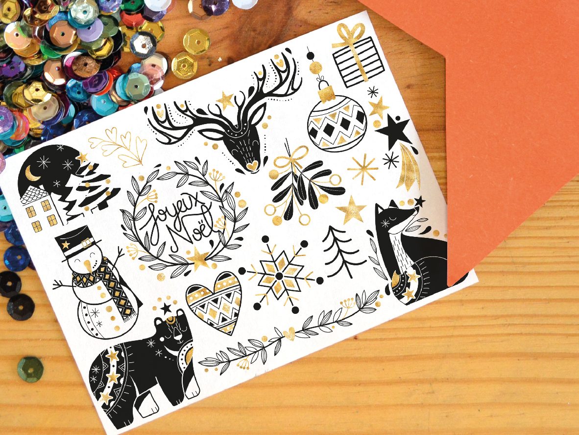 planche illustration noel