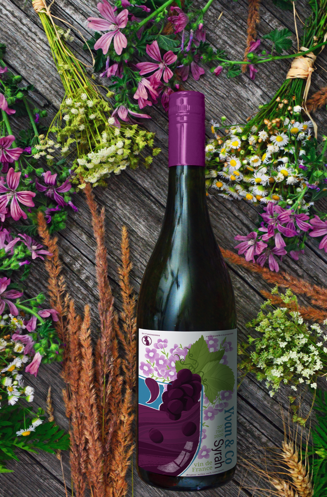 illustration étiquette de vin